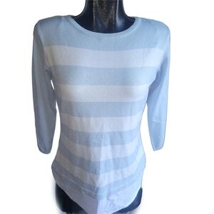 Ilanco Striped Light Blue and White Sweater